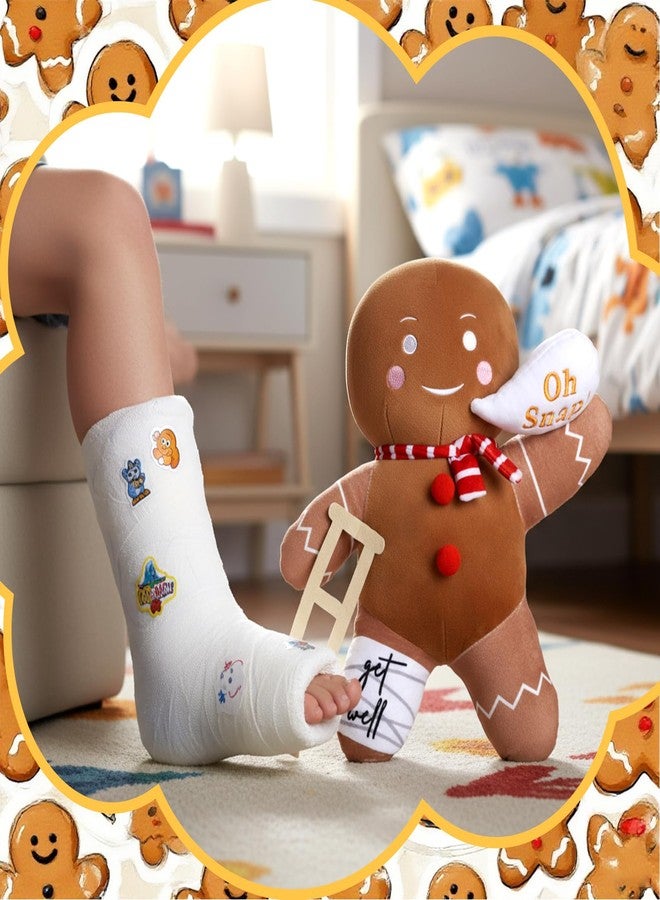 Arrowbash هدايا Arrowbash للأطفال والكبار، لعبة رجل الزنجبيل بطول 13.8 بوصة، دمية رجل الزنجبيل المحشوة مع عصا للمشي، هدية مثالية لمن يعانون من كسر في الساق. - Image 3